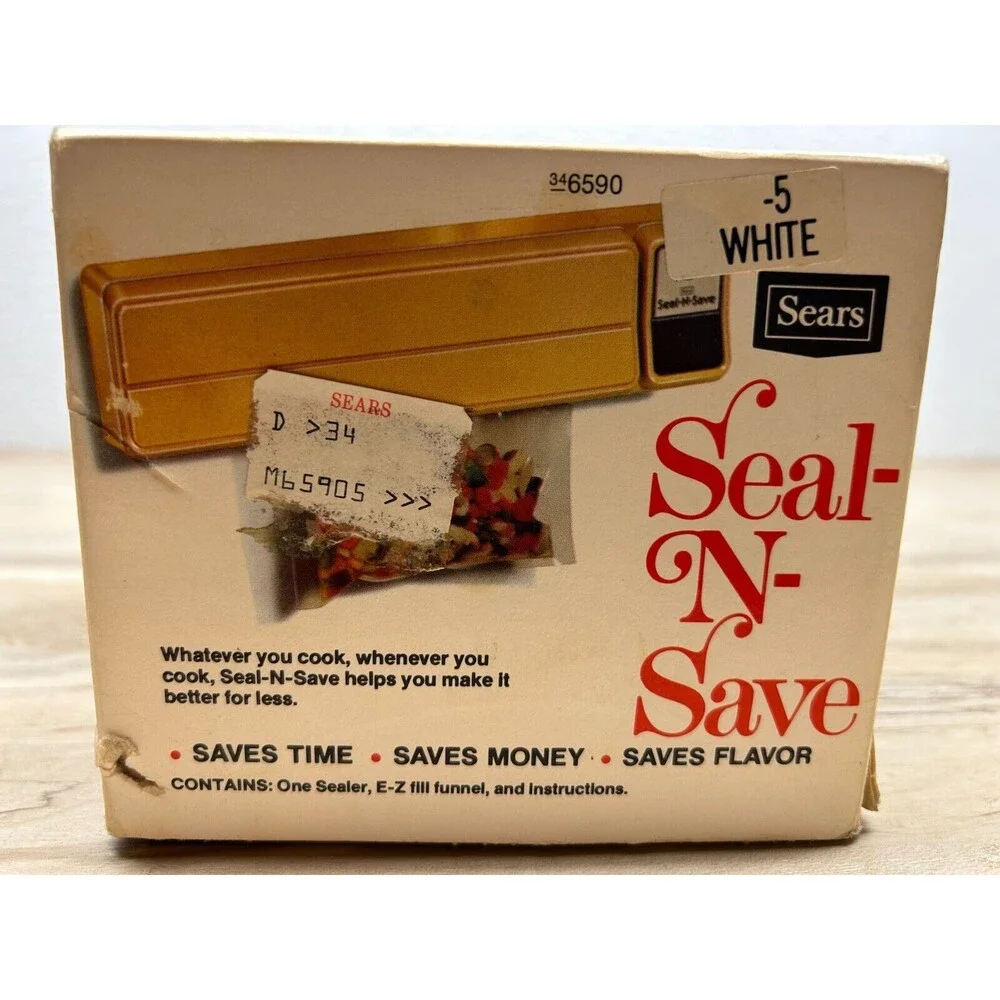 Vtg Sears Seal N Save Cook Save Prepaire Preserve Food Sealing White Machine